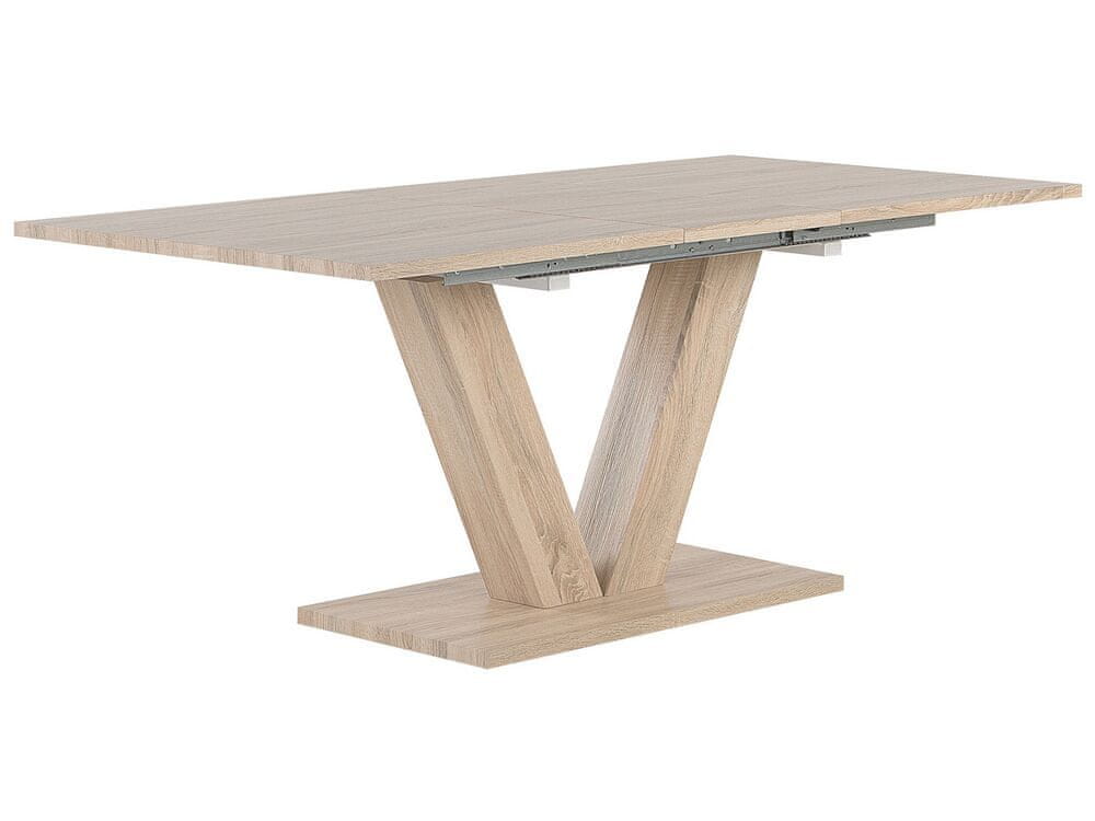 Beliani Rozkladací jedálenský stôl 140/180 x 90 cm svetlé drevo LIXA